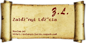 Zalányi Lúcia névjegykártya